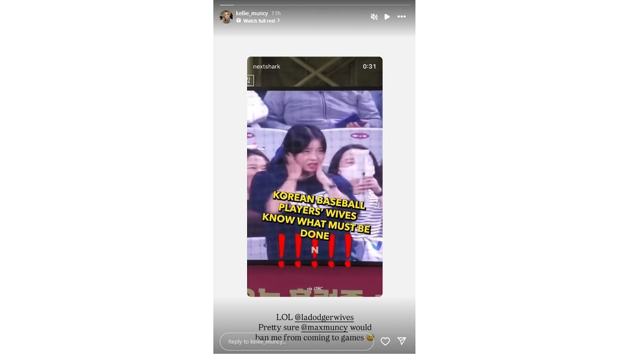 Kellie's Instagram story